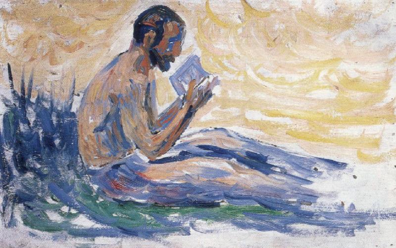 Paul Signac man reading oil painting image